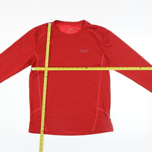 Jack Wolfskin Men's Red Crew Neck Long Sleeve Sweatshirt M Polyester