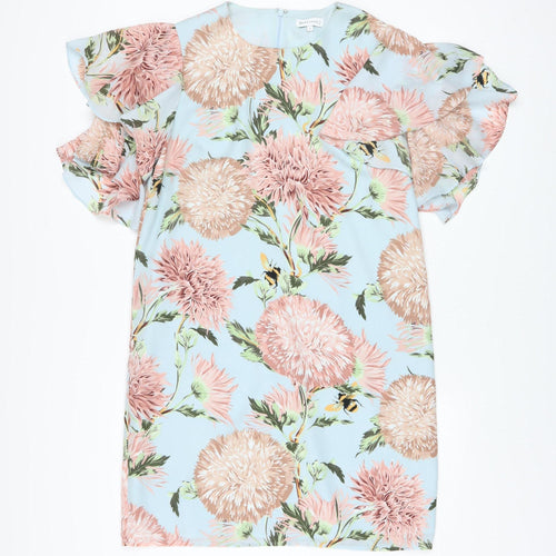 Warehouse Women's Blue Floral Shift Dress Size 12
