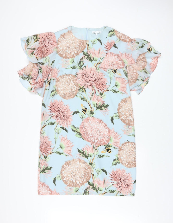 Warehouse Women's Blue Floral Shift Dress Size 12