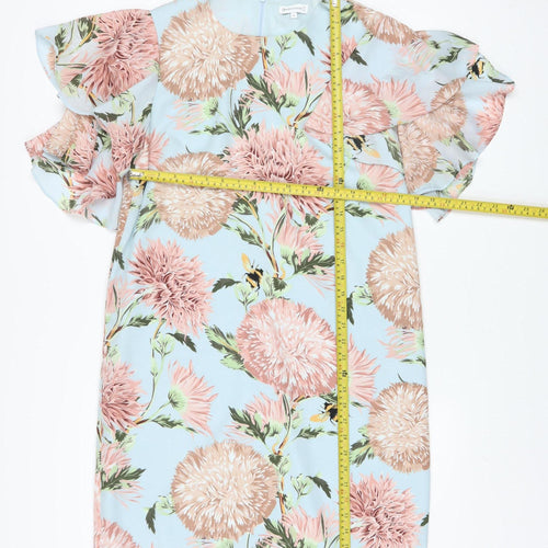 Warehouse Women's Blue Floral Shift Dress Size 12