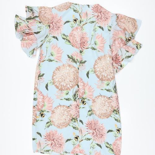 Warehouse Women's Blue Floral Shift Dress Size 12