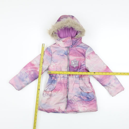 Disney Frozen II Girls Multicoloured Puffer Coat Hooded Winter Jacket 2-3 Years