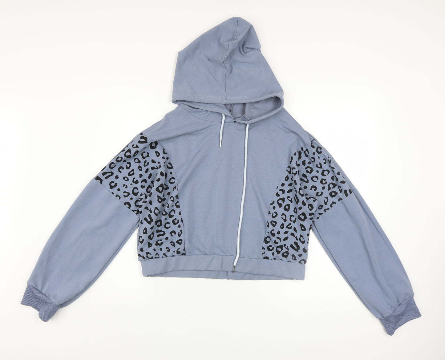 Pink Vanilla Women Blue Animal Print Pullover Hoodie UK L