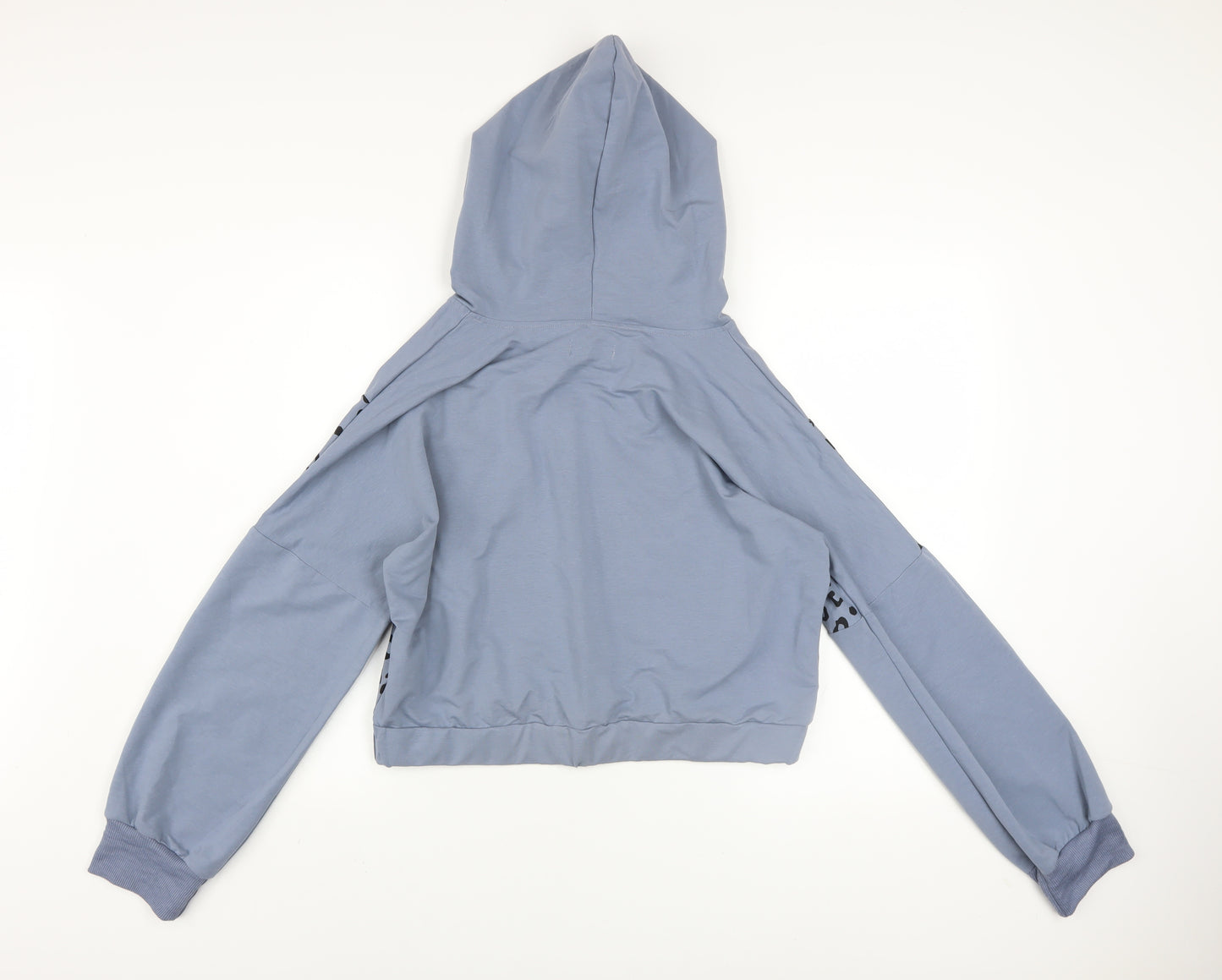 Pink Vanilla Women Blue Animal Print Pullover Hoodie UK L