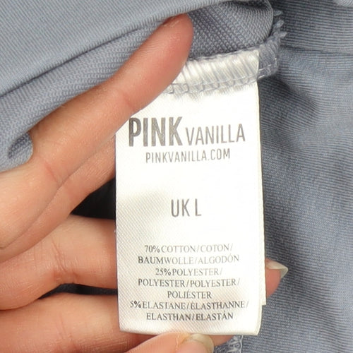 Pink Vanilla Women Blue Animal Print Pullover Hoodie UK L