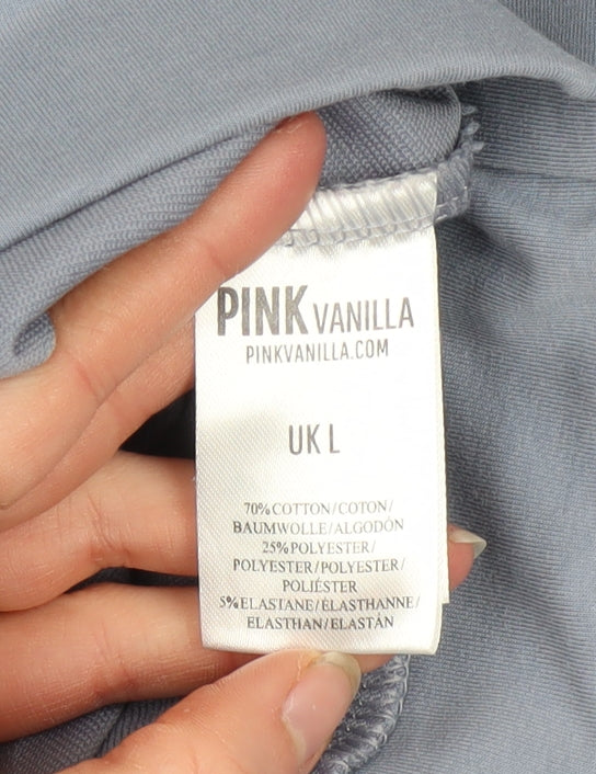 Pink Vanilla Women Blue Animal Print Pullover Hoodie UK L
