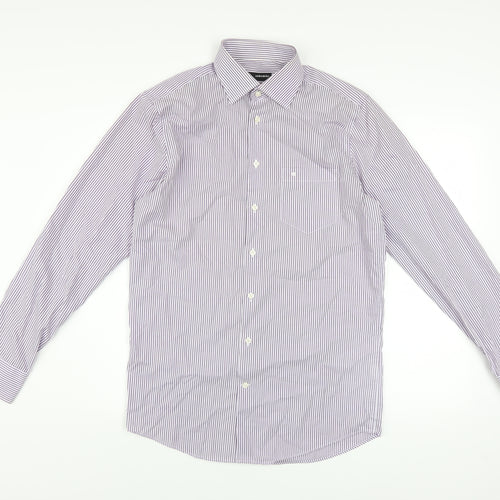Seidensticker Men Purple Striped Slim Fit Long Sleeve Cotton Shirt 15in