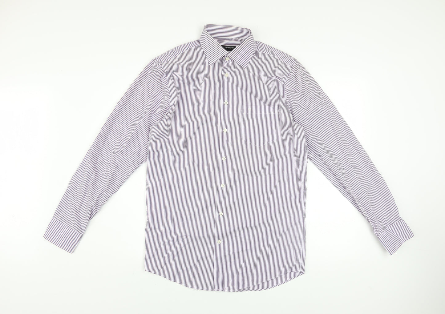 Seidensticker Men Purple Striped Slim Fit Long Sleeve Cotton Shirt 15in