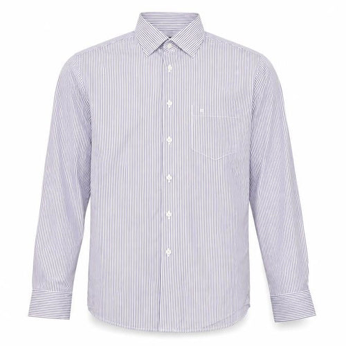 Seidensticker Men Purple Striped Slim Fit Long Sleeve Cotton Shirt 15in