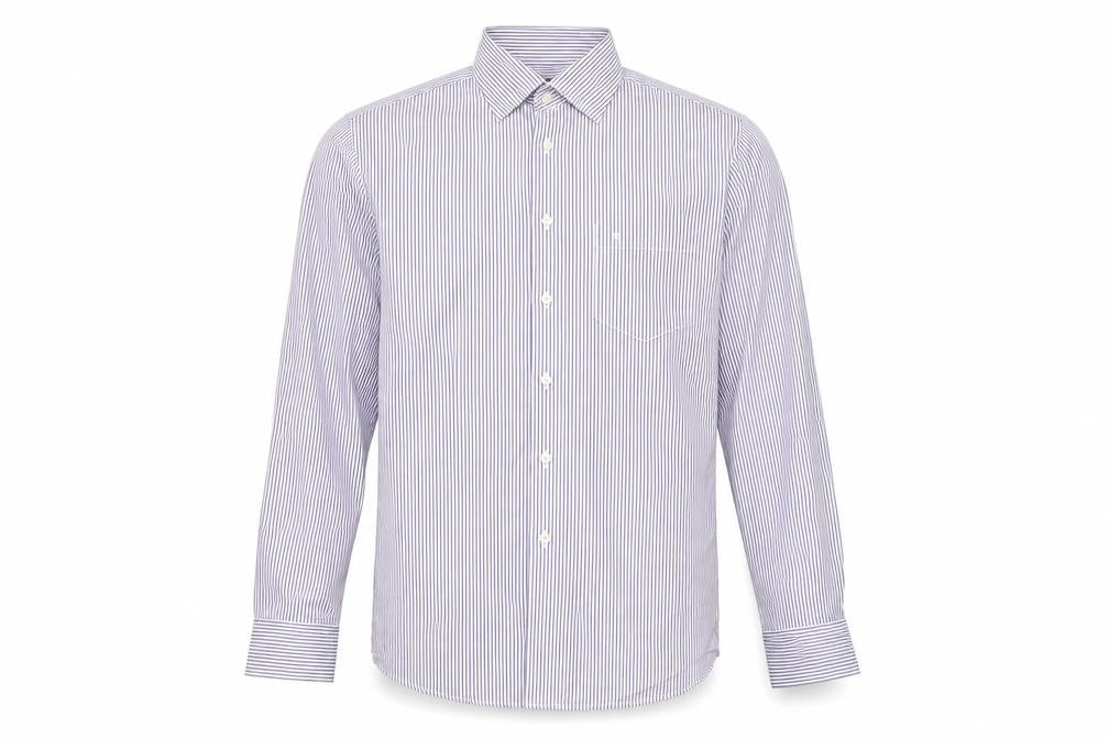 Seidensticker Men Purple Striped Slim Fit Long Sleeve Cotton Shirt 15in