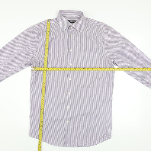 Seidensticker Men Purple Striped Slim Fit Long Sleeve Cotton Shirt 15in