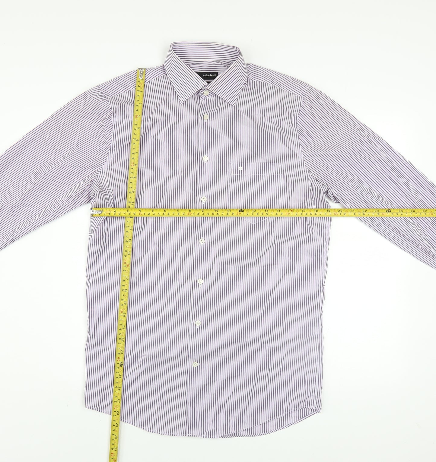 Seidensticker Men Purple Striped Slim Fit Long Sleeve Cotton Shirt 15in