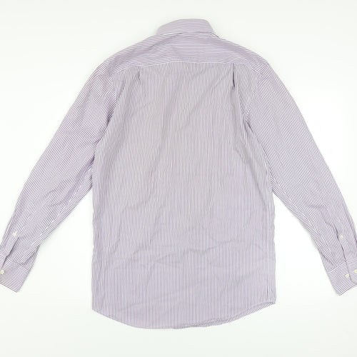 Seidensticker Men Purple Striped Slim Fit Long Sleeve Cotton Shirt 15in