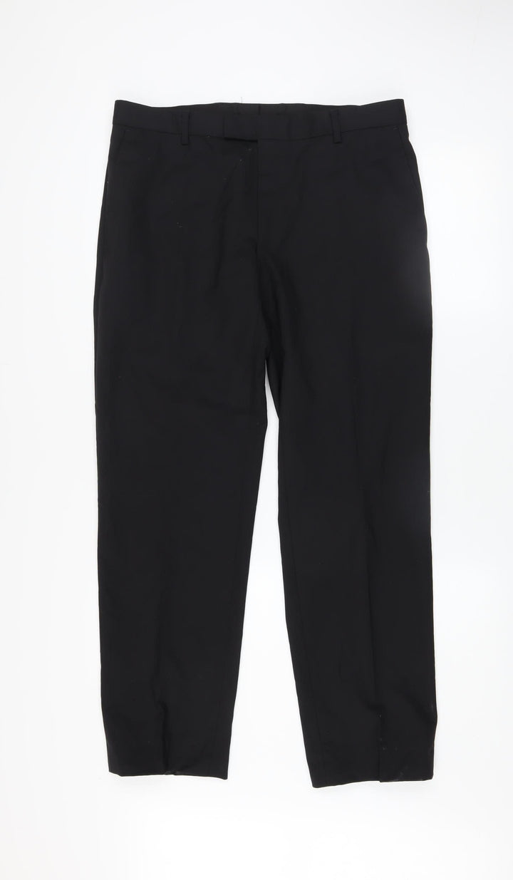 Strellson Men’s Black Regular Fit Dress Pants Size M Business Trousers