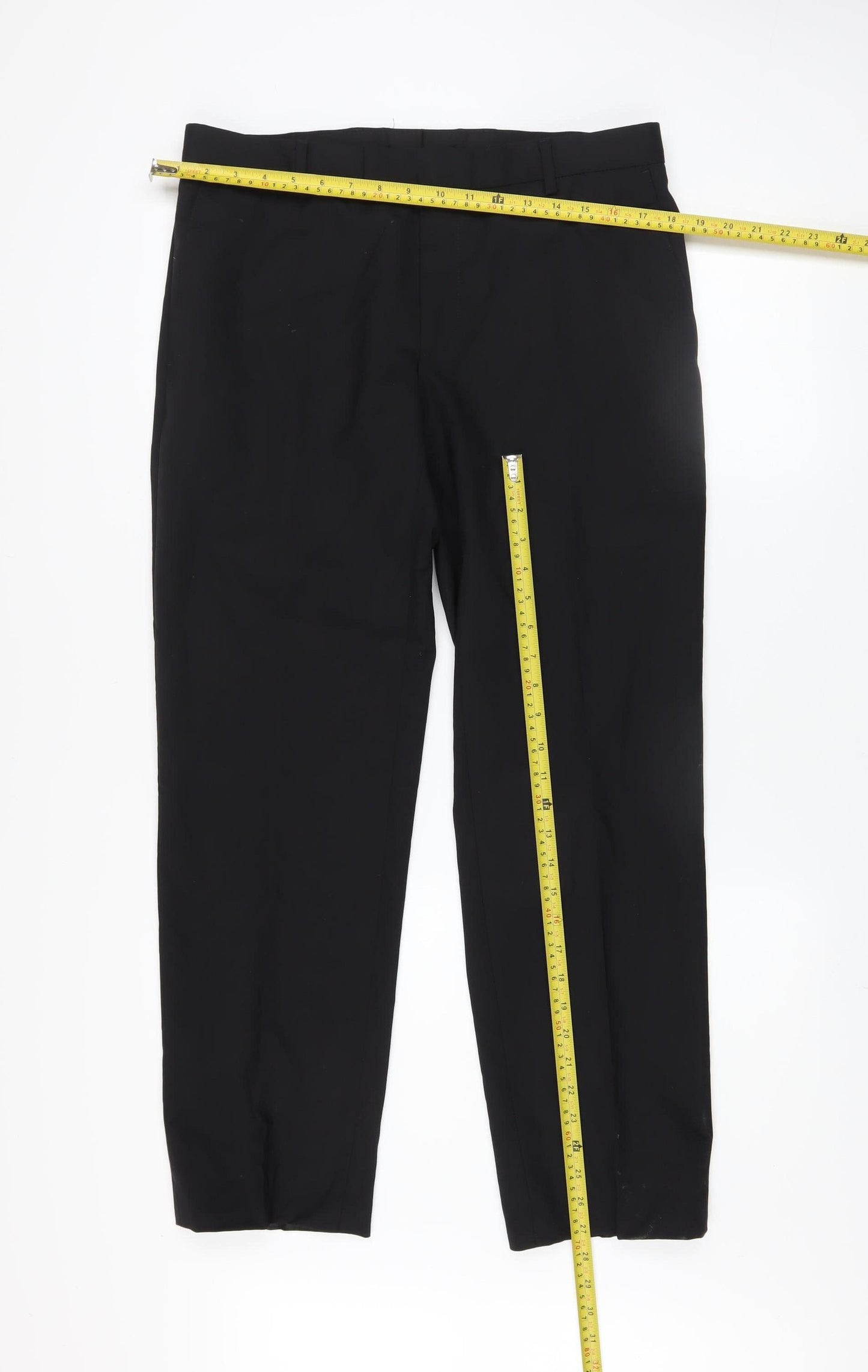 Strellson Men’s Black Regular Fit Dress Pants Size M Business Trousers