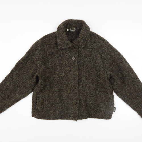 Baileys Womens Brown Wool Tweed Button Jacket Size M Vintage