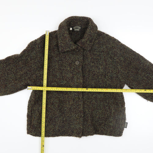 Baileys Womens Brown Wool Tweed Button Jacket Size M Vintage