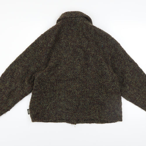 Baileys Womens Brown Wool Tweed Button Jacket Size M Vintage