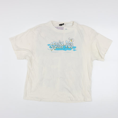 Mavi Men's White Scooby-Doo Graphic Print Cotton T-Shirt One Size