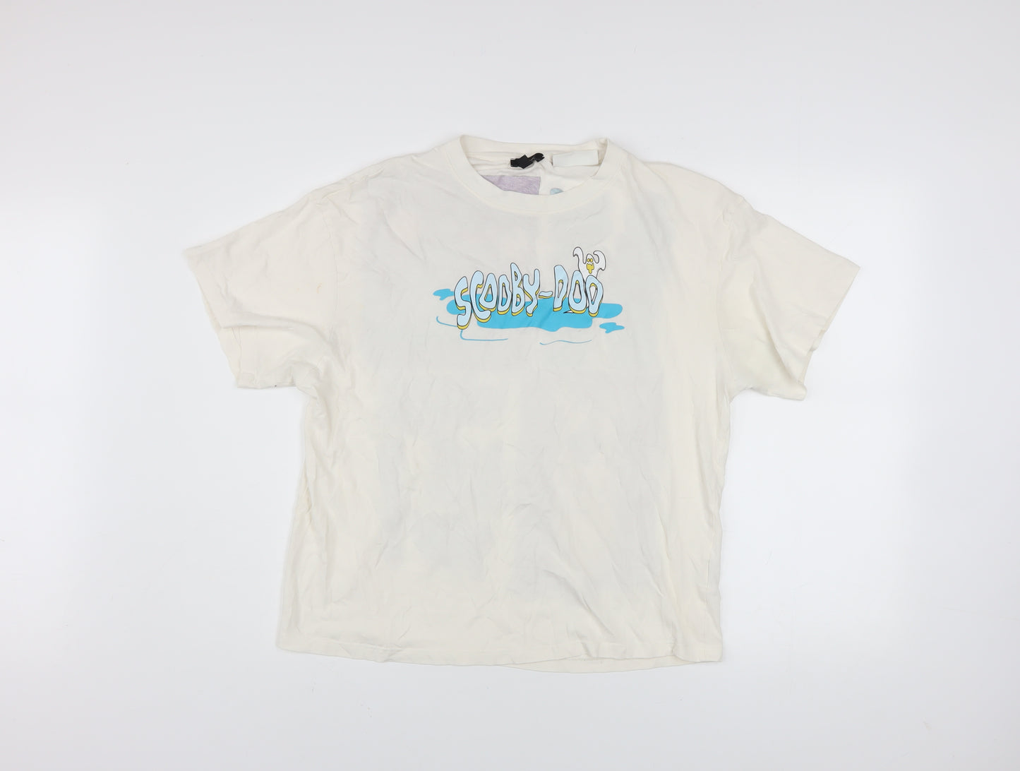 Mavi Men's White Scooby-Doo Graphic Print Cotton T-Shirt One Size