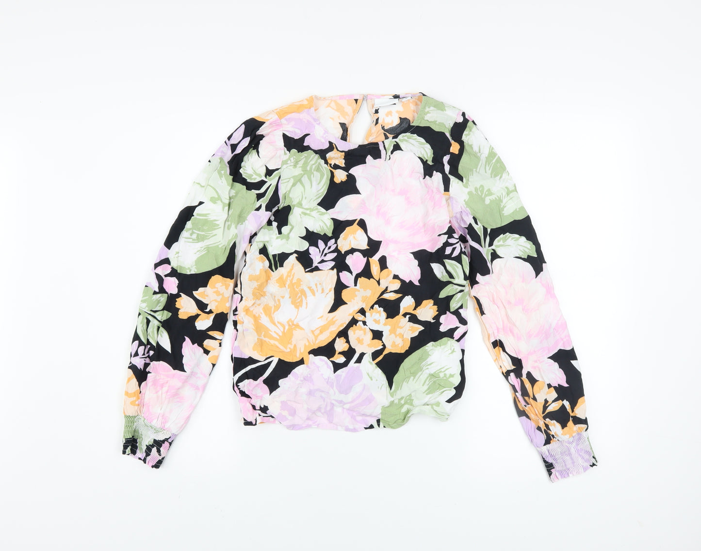 Vila Womens Multicoloured Floral Long Sleeve Viscose Tunic Blouse Size 8