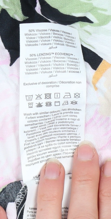 Vila Womens Multicoloured Floral Long Sleeve Viscose Tunic Blouse Size 8