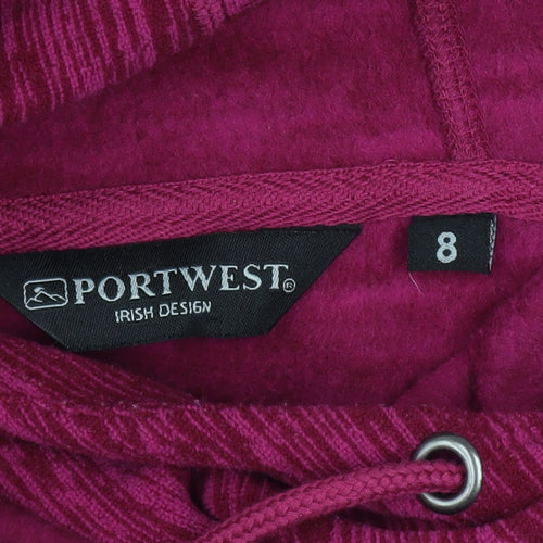 Portwest Womens Pink Pullover Hoodie Size 8 Fleece Hooded Sweatshirt
