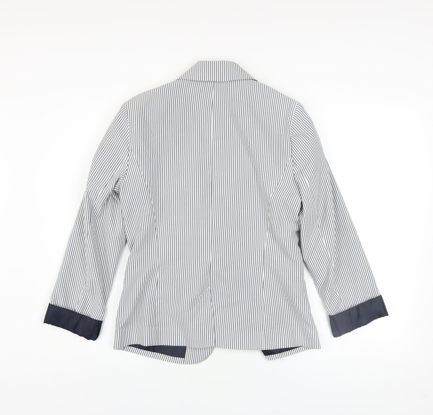 Atmosphere Women Blue Striped Blazer Size 12 Classic Work Jacket