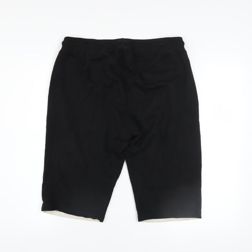 Team Spirit Men Black Colourblock Athletic Shorts L 87cm