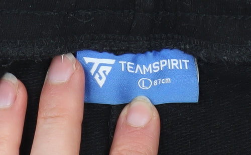 Team Spirit Men Black Colourblock Athletic Shorts L 87cm