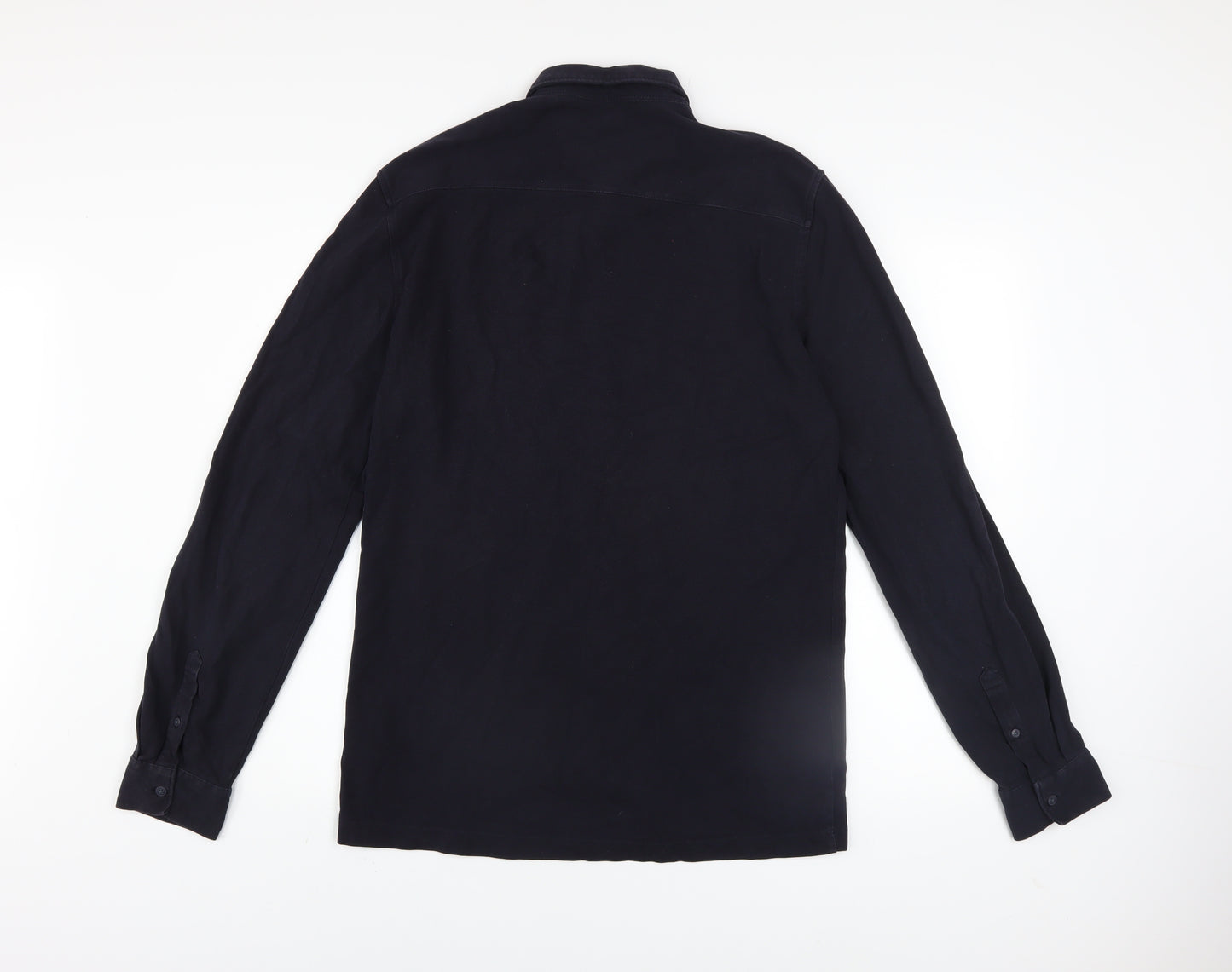 French Connection Men's Black Cotton Long Sleeve Button-Up Shirt M