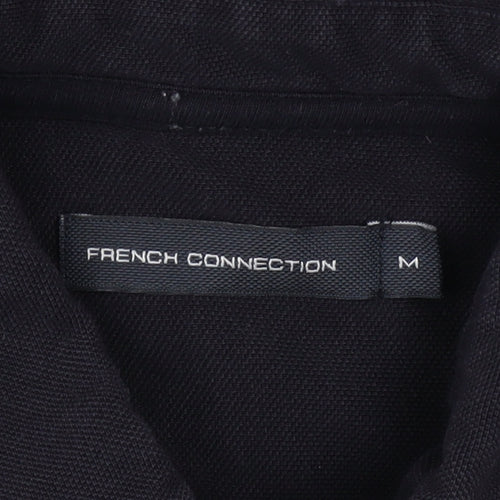 French Connection Men's Black Cotton Long Sleeve Button-Up Shirt M