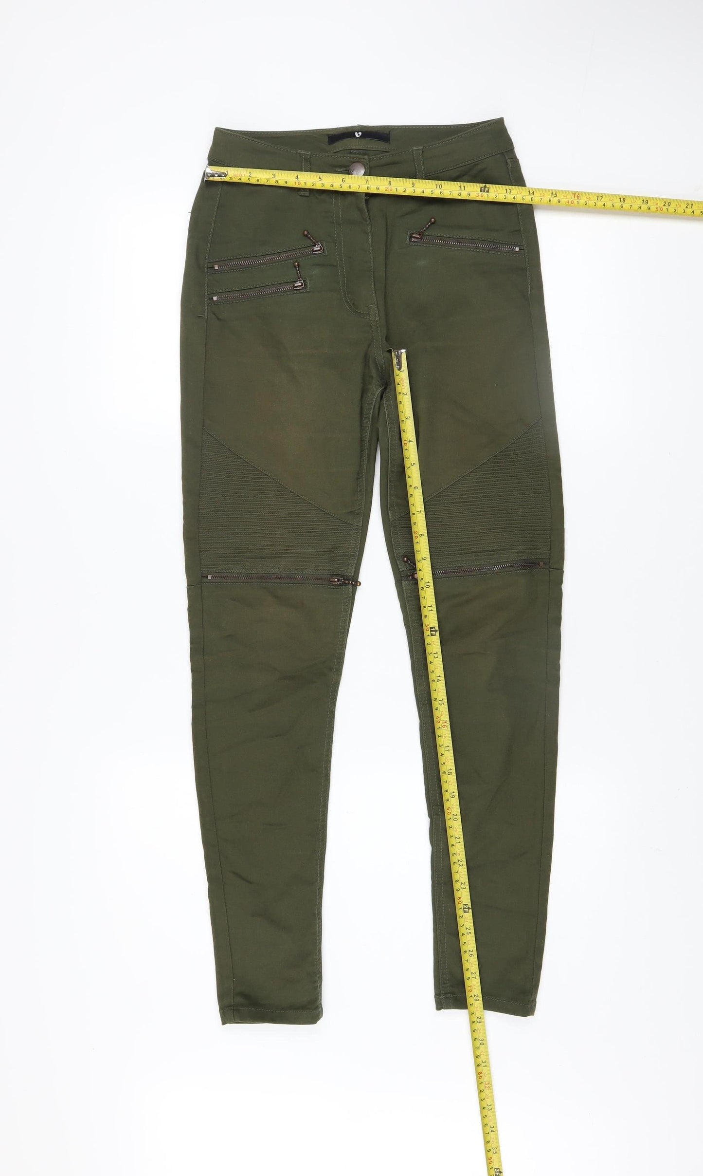Very Women’s Green Skinny Zip Detail Jeans Size 8