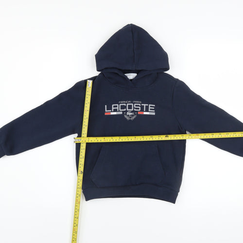 Lacoste Boys Blue Slim Fit Pullover Hoodie 6 Years Logo Fleece Sweatshirt