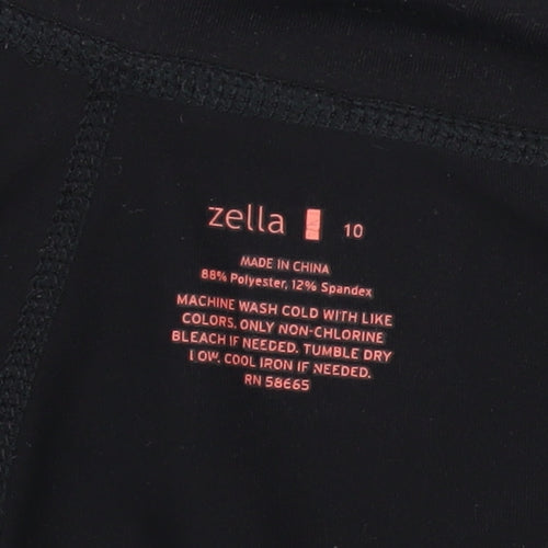 Zella Womens Black Size 10 Capri Activewear Trousers Polyester Blend Stretch