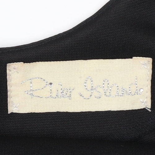 River Island Women’s Black Belted Bodycon Knee Length Dress Size 10