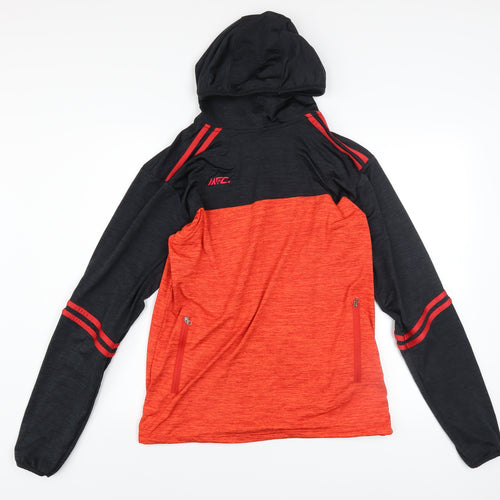 MFC Mens Red Black Pullover Sports Hoodie Medium Lightweight Gym Top
