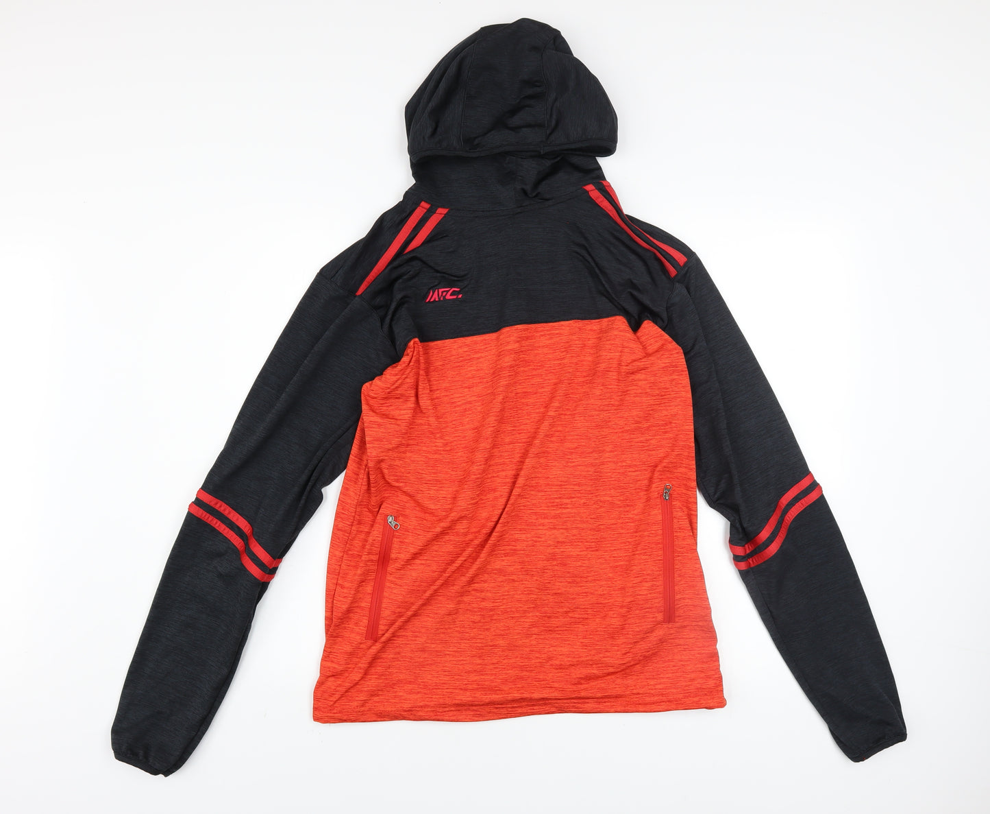MFC Mens Red Black Pullover Sports Hoodie Medium Lightweight Gym Top
