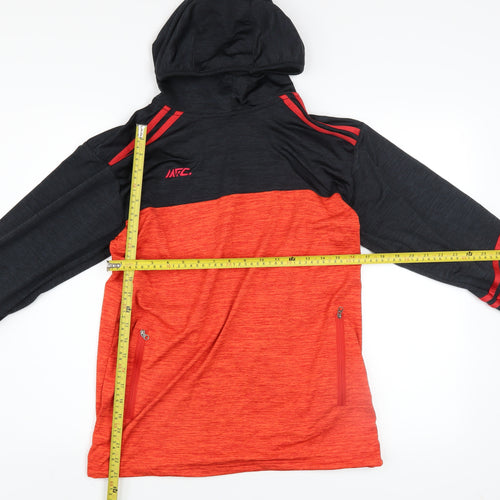 MFC Mens Red Black Pullover Sports Hoodie Medium Lightweight Gym Top