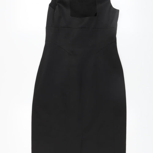 Karen Millen Women Black Size 10 Sleeveless Beaded Sheath Dress