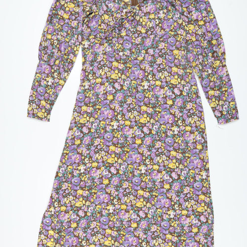 QED London Women’s Multicoloured Floral A-Line Dress Size 10