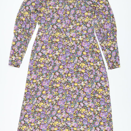 QED London Women’s Multicoloured Floral A-Line Dress Size 10