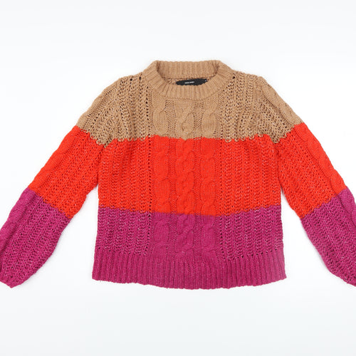 Vero Moda Women’s Multicoloured Chunky-Knit Pullover Jumper XS