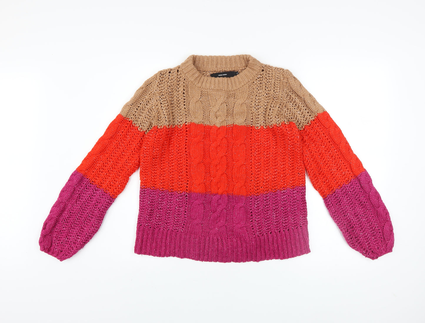 Vero Moda Women’s Multicoloured Chunky-Knit Pullover Jumper XS