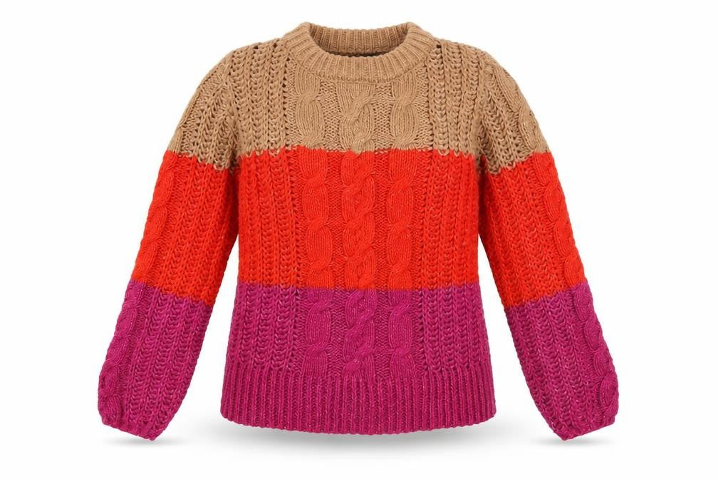 Front view of Vero Moda Women’s Multicoloured Chunky-Knit jumper XS