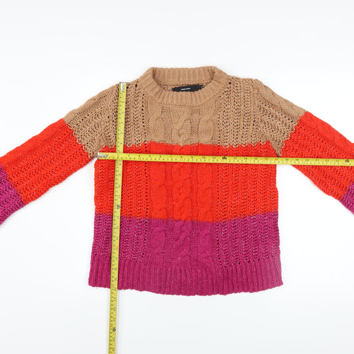 Vero Moda Women’s Multicoloured Chunky-Knit Pullover Jumper XS