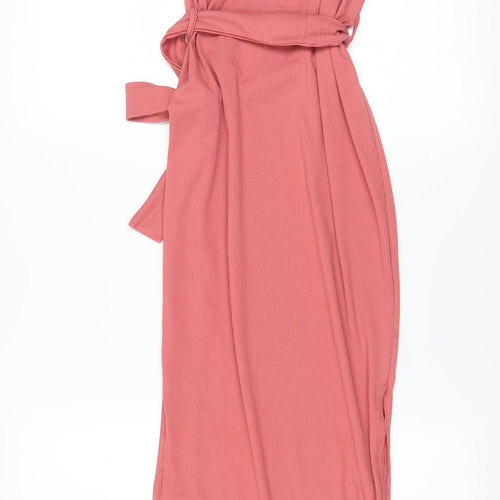 Missguided Women Pink Maternity Bodycon Midi Dress Size 8