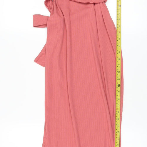 Missguided Women Pink Maternity Bodycon Midi Dress Size 8