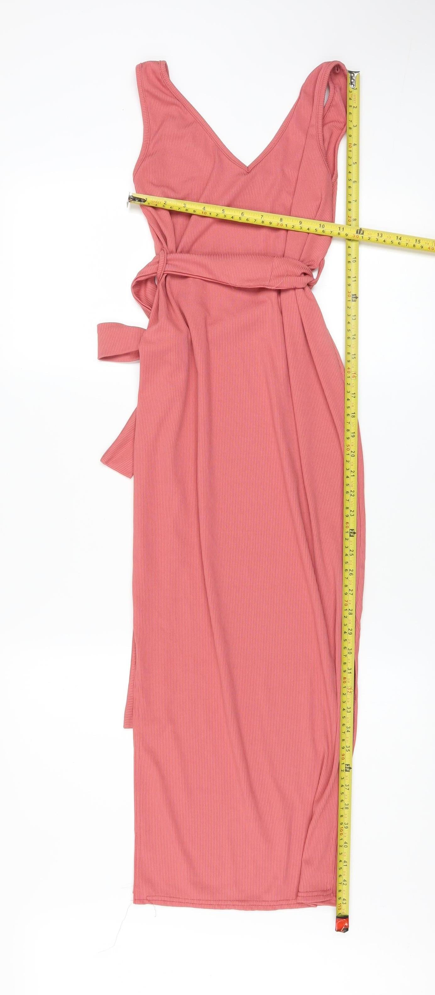 Missguided Women Pink Maternity Bodycon Midi Dress Size 8