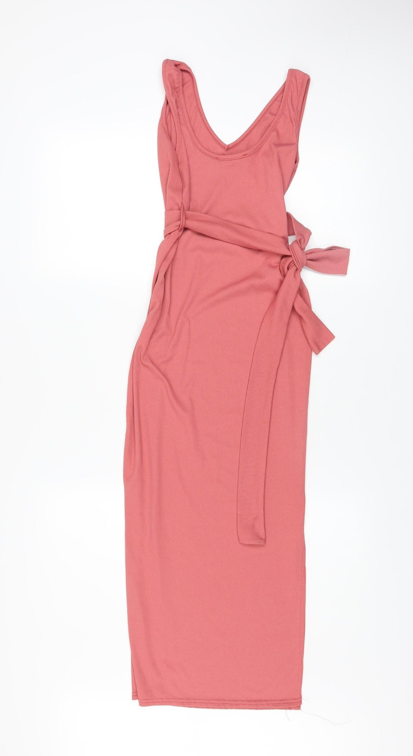 Missguided Women Pink Maternity Bodycon Midi Dress Size 8